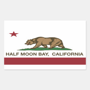 California Republic Flag Half Moon Bay Rectangular Sticker