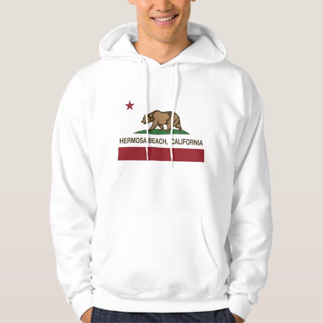 California Republic Flag Hermosa Beach Hoodie (Front)