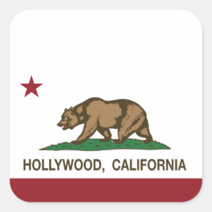 California Republic Flag Hollywood Square Sticker
