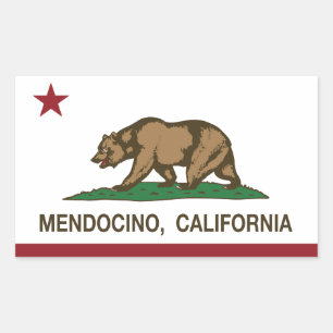California Republic Flag Mendocino Rectangular Sticker