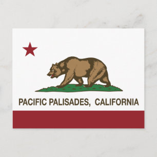California Republic Flag Pacific Palisades Postcard