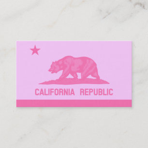 California Republic Flag (Pink) Business Card