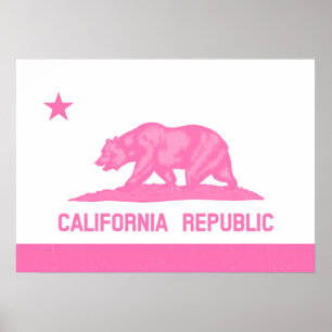California Republic Flag (Pink) Poster