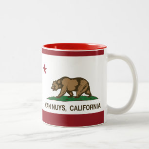 California Republic Flag Van Nuys Two-Tone Coffee Mug