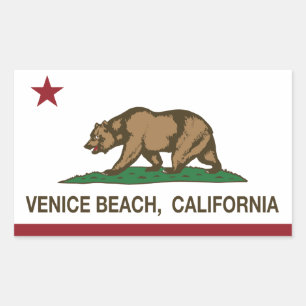 California Republic Flag Venice Beach Rectangular Sticker