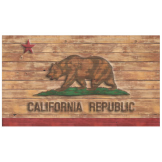 California Republic Flag Vintage Wood Design Tablecloth