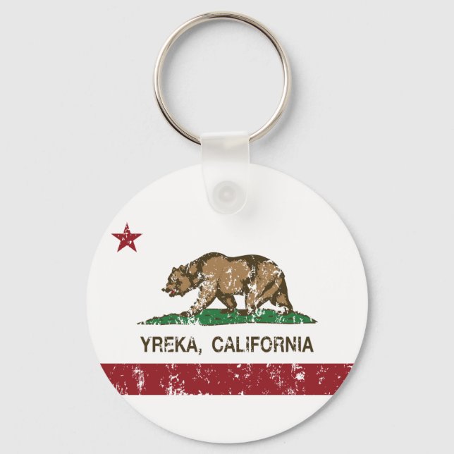 California Republic Flag Yreka Key Ring (Front)