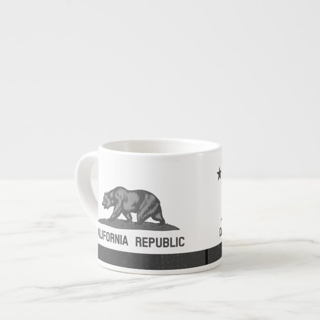 California Republic Grizzly Bear Flag Espresso Cup (Front Left)