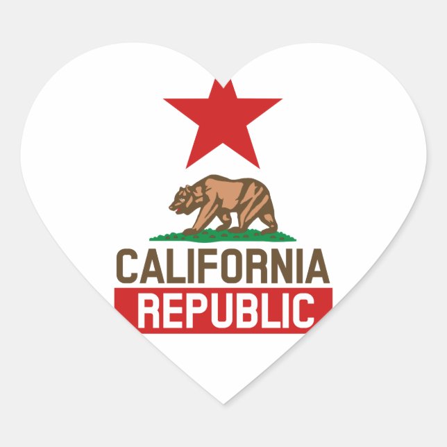 California Republic Heart Sticker (Front)