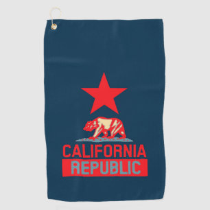 California Republic in Pop Style on a Golf Towel