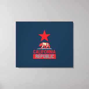 California Republic in Style on Blue Canvas Print