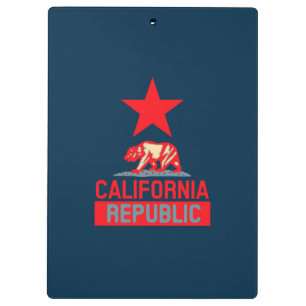 California Republic in Stylish Red and Blue Clipboard