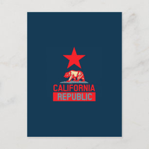 California Republic in Stylish Red and Blue Postcard