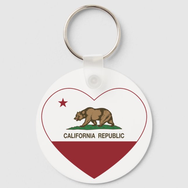 California Republic Love California Heart Key Ring (Front)