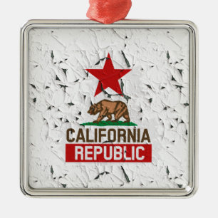 California Republic Peeling Paint Decor Metal Tree Decoration