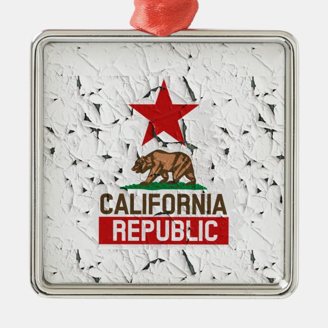 California Republic Peeling Paint Decor Metal Tree Decoration (Front)