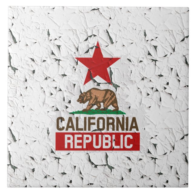 California Republic Peeling Paint Decor Tile (Front)