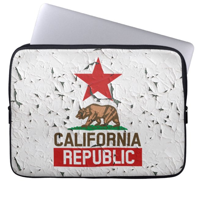 California Republic Peeling Paint Style Laptop Sleeve (Front)