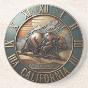 California Republic September 9 1850 Grizzly Bear Coaster