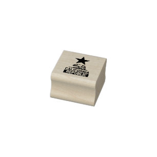 California Republic Star Rubber Stamp