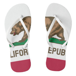 California Republic state bear flag flip flops