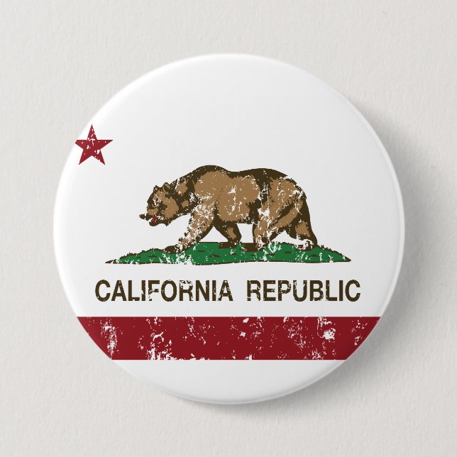 california republic state flag 7.5 cm round badge (Front)