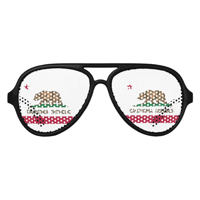 California Republic State Flag Aviator Sunglasses (Front)