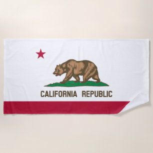 California Republic State Flag Beach Towel