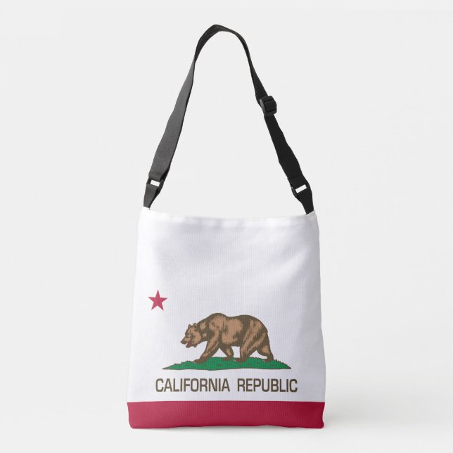 California Republic (State Flag) Crossbody Bag (Back)