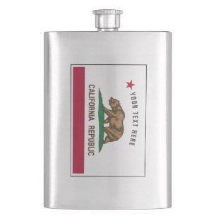 California Republic state flag custom drink flask