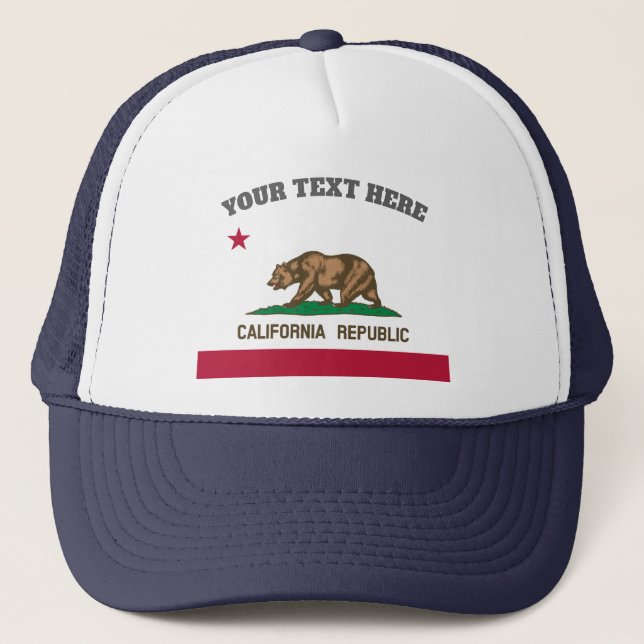 California Republic state flag custom trucker hat (Front)