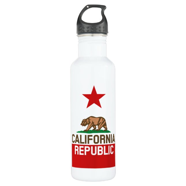 CALIFORNIA REPUBLIC State Flag Design 710 Ml Water Bottle (Front)