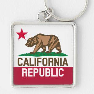 CALIFORNIA REPUBLIC State Flag Fitted Designs Key Ring