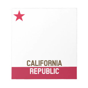 CALIFORNIA REPUBLIC State Flag Fitted Designs Notepad