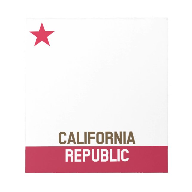 CALIFORNIA REPUBLIC State Flag Fitted Designs Notepad (Front)