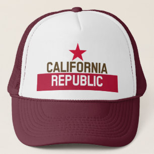 CALIFORNIA REPUBLIC State Flag Fitted Designs Trucker Hat