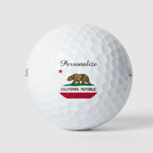 California Republic state flag golf ball set gift