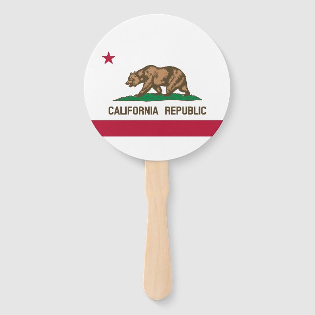 California Republic State Flag Hand Fan (Front)