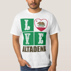California Republic State Flag Heart Altadena T-Shirt