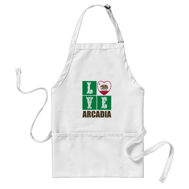 California Republic State Flag Heart Arcadia Standard Apron (Front)