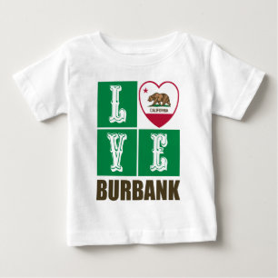 California Republic State Flag Heart Burbank Baby T-Shirt