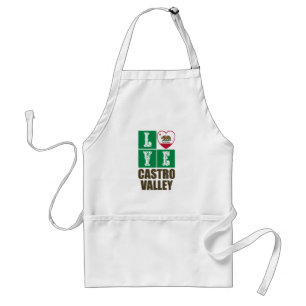 California Republic State Flag Heart Castro Valley Standard Apron