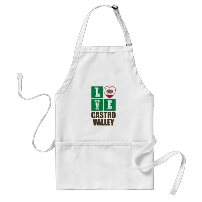 California Republic State Flag Heart Castro Valley Standard Apron (Front)