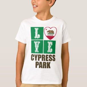 California Republic State Flag Heart Cypress Park T-Shirt