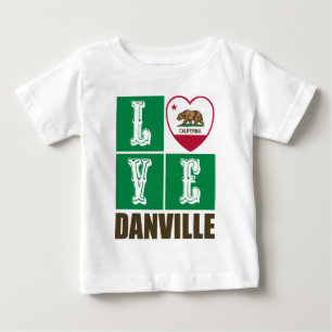 California Republic State Flag Heart Danville Baby T-Shirt