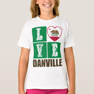 California Republic State Flag Heart Danville T-Shirt