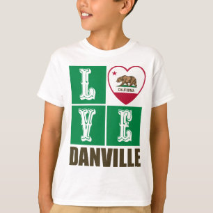 California Republic State Flag Heart Danville T-Shirt