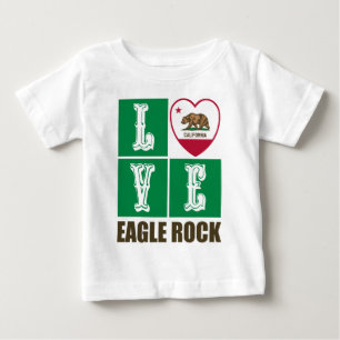 California Republic State Flag Heart Eagle Rock Baby T-Shirt