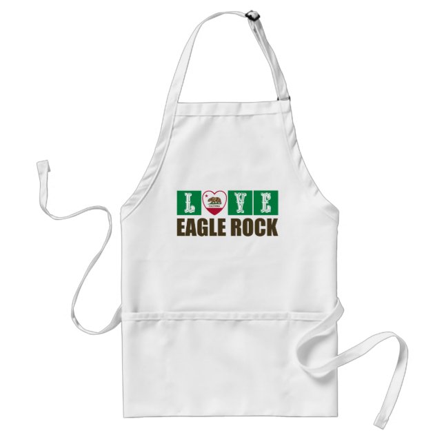 California Republic State Flag Heart Eagle Rock Standard Apron (Front)