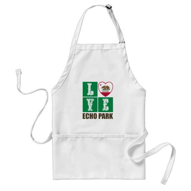 California Republic State Flag Heart Echo Park Standard Apron (Front)